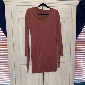 Suede pink dress